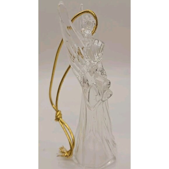 Mikasa Crystal Christmas Angel with Horn in Box Germany Christmas Ornament - Picture 4 of 7